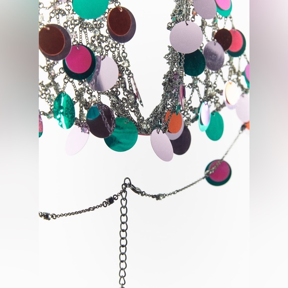 Multicoloured sequin rhinestone top - Picture 6 of 8